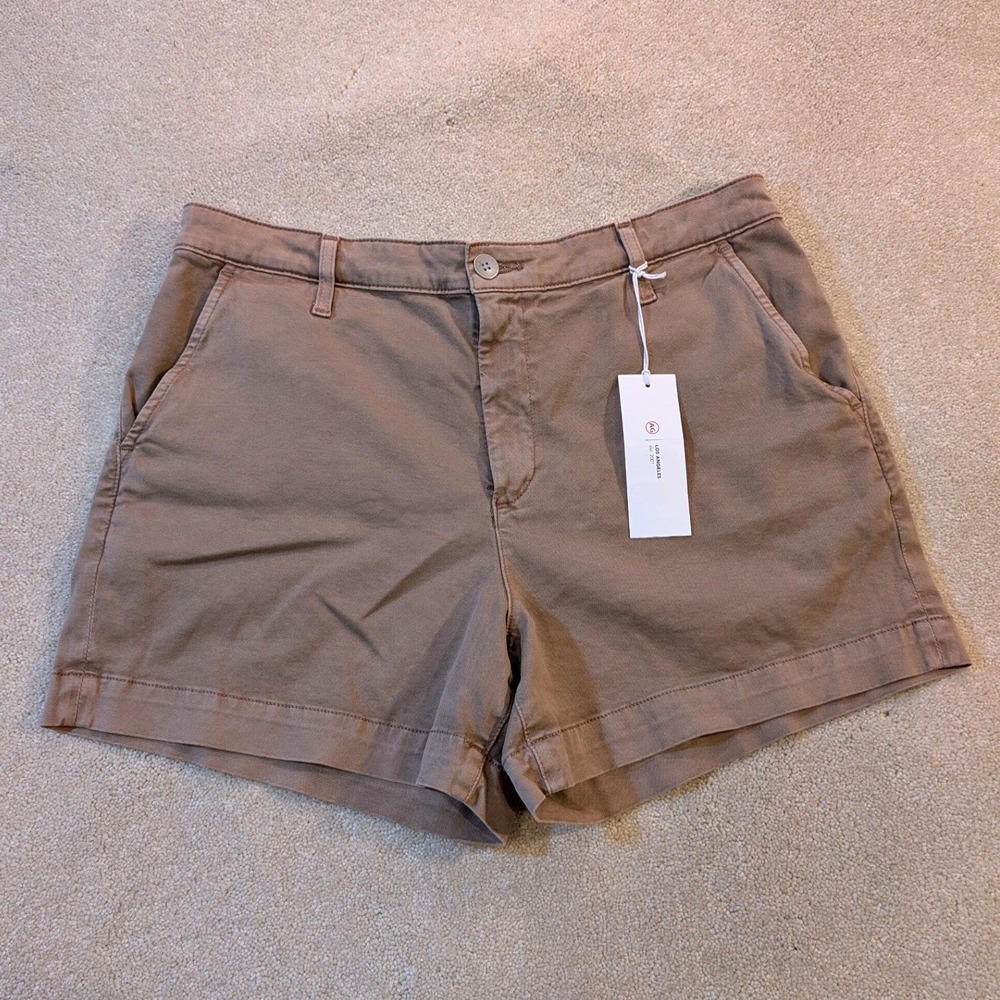 AG Adriano Goldschmied Caden Short Taupe Brown Tailored Chino Shorts Size 31 NEW